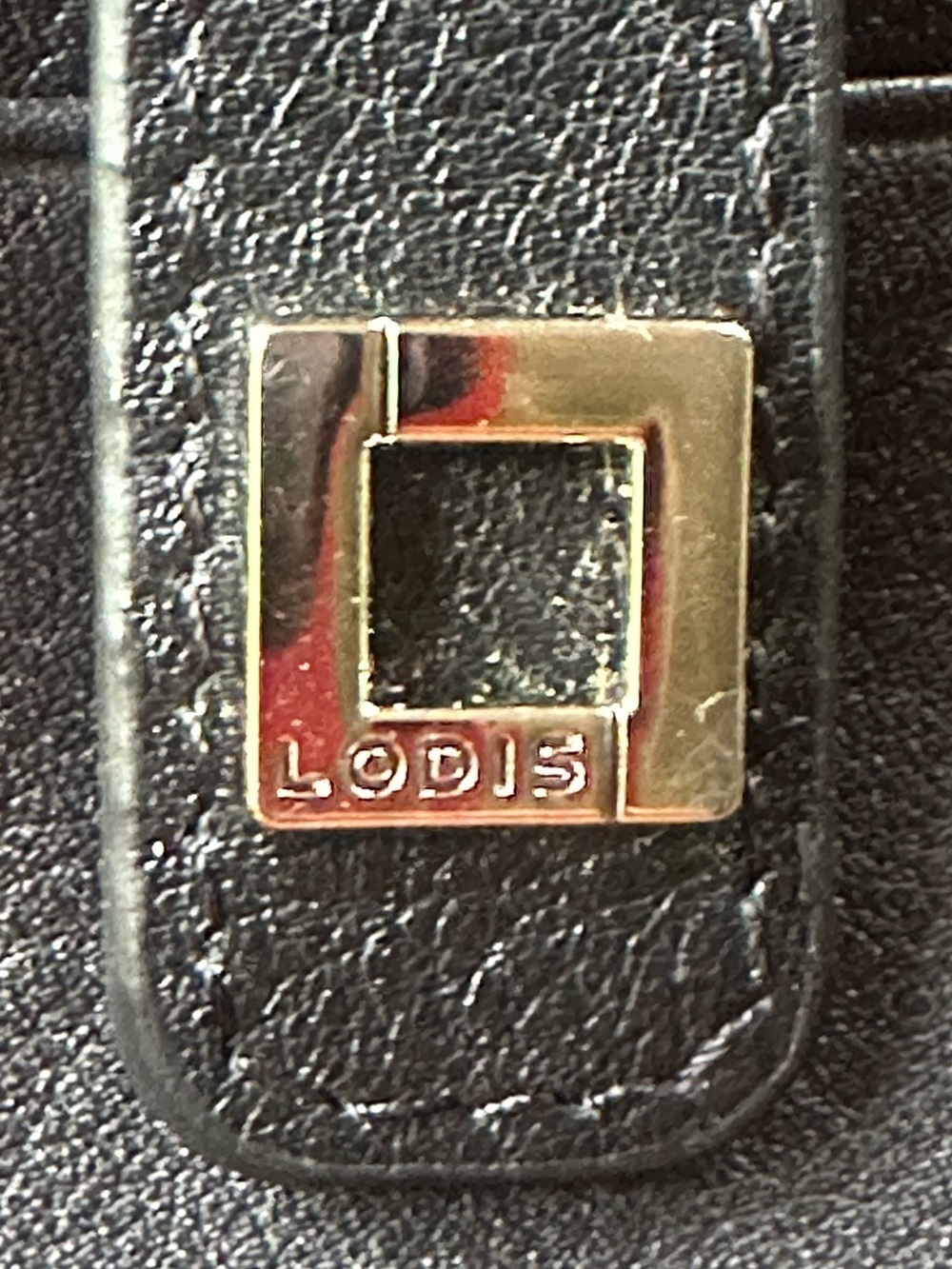 Lodis Black Leather Zip Wallet Card/ID Slots Julia Long Stacker Zip Pocket - Picture 3 of 11